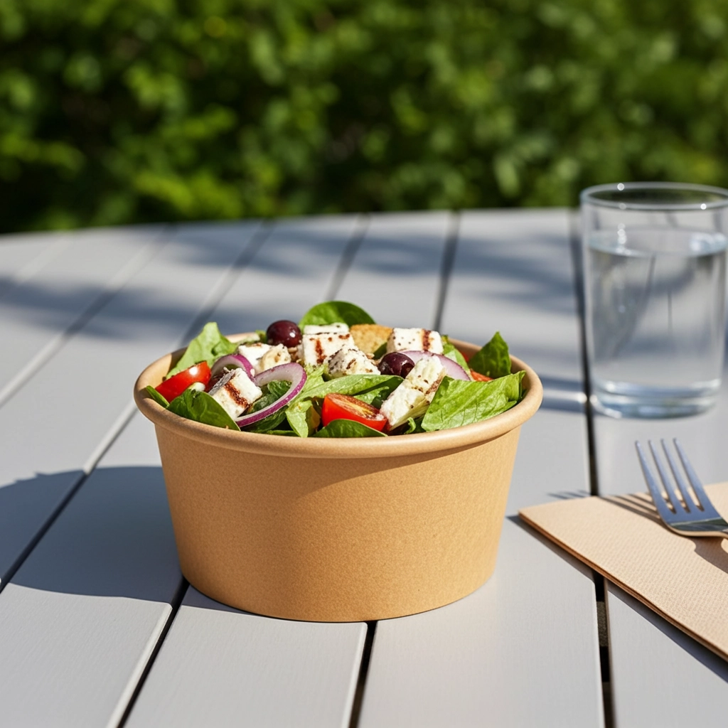 Bowl kraft biodegradable para ensaladas y comidas, perfecto para restaurantes y food service – Activa Industria SAS